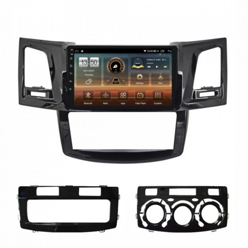 Navigatie dedicata cu Android Toyota Hilux VII 2004 - 2015, 6GB RAM, Radio GPS Dual Zone, Display HD IPS 9" Touchscreen, Internet Wi-Fi si slot SIM 4G, Bluetooth, MirrorLink, USB, Waze
