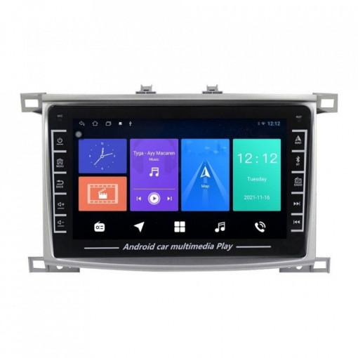Navigatie dedicata cu Android Toyota Land Cruiser J100 2002 - 2008, 1GB RAM, Radio GPS Dual Zone, Display HD IPS 8" Touchscreen, Internet Wi-Fi, Bluetooth, MirrorLink, USB, Waze