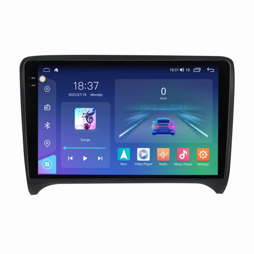 Navigatie dedicata cu Android Audi TT 2006 - 2015, 4GB RAM, Radio GPS Dual Zone, Display 2K QLED 9.5" Touchscreen, Internet Wi-Fi si slot SIM 4G, Bluetooth, MirrorLink, USB