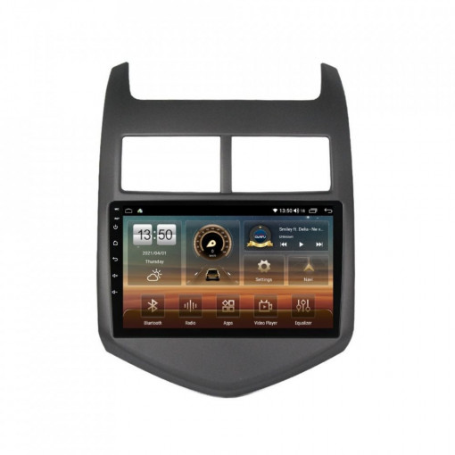 Navigatie dedicata cu Android Chevrolet Aveo 2011 - 2014, 8GB RAM, Radio GPS Dual Zone, Display HD IPS 9" Touchscreen, Internet Wi-Fi si slot SIM 4G, Bluetooth, MirrorLink, USB, Waze