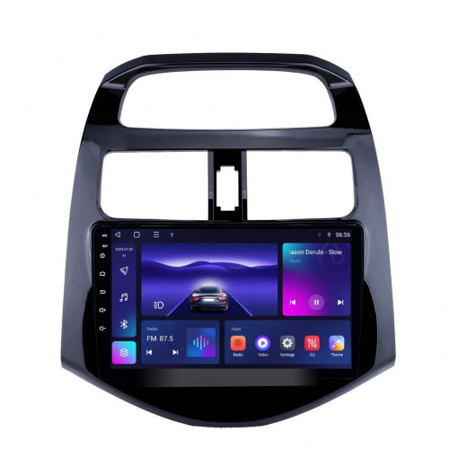 Navigatie dedicata cu Android Chevrolet Spark 2009 - 2015, 3GB RAM, Radio GPS Dual Zone, Display HD QLED 9" Touchscreen, Internet Wi-Fi si slot SIM 4G, Bluetooth, MirrorLink, USB
