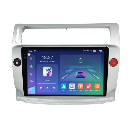 Navigatie dedicata cu Android Citroen C4 I 2004 - 2009, 4GB RAM, Radio GPS Dual Zone, Display 2K QLED 9.5" Touchscreen, Internet Wi-Fi si slot SIM 4G, Bluetooth, MirrorLink, USB