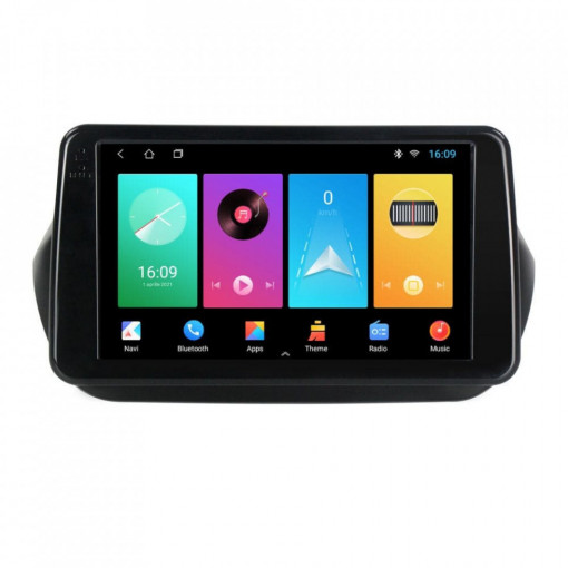 Navigatie dedicata cu Android Fiat Qubo 2008 - 2019, 1GB RAM, Radio GPS Dual Zone, Display HD IPS 9" Touchscreen, Internet Wi-Fi, Bluetooth, MirrorLink, USB, Waze
