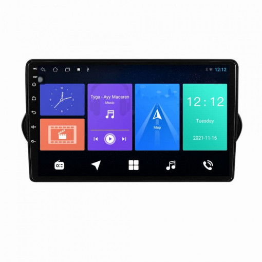 Navigatie dedicata cu Android Fiat Tipo dupa 2015, 1GB RAM, Radio GPS Dual Zone, Display HD IPS 8" Touchscreen, Internet Wi-Fi, Bluetooth, MirrorLink, USB, Waze