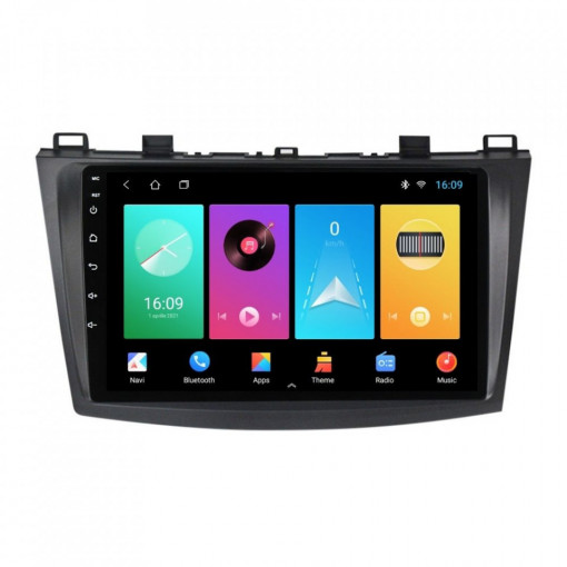 Navigatie dedicata cu Android Mazda 3 2009 - 2013, 1GB RAM, Radio GPS Dual Zone, Display HD 9" Touchscreen, Internet Wi-Fi, Bluetooth, MirrorLink, USB, Waze