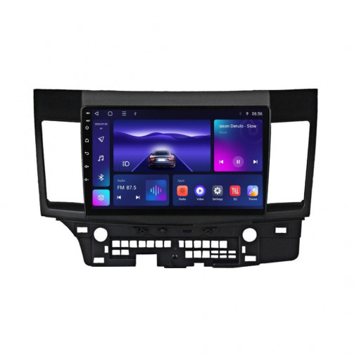 Navigatie dedicata cu Android Mitsubishi Lancer dupa 2007, 3GB RAM, Radio GPS Dual Zone, Display HD QLED 10" Touchscreen, Internet Wi-Fi si slot SIM 4G, Bluetooth, MirrorLink, USB