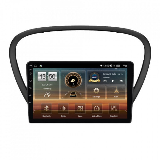 Navigatie dedicata cu Android Peugeot 607 2004 - 2011, 8GB RAM, Radio GPS Dual Zone, Display HD IPS 9" Touchscreen, Internet Wi-Fi si slot SIM 4G, Bluetooth, MirrorLink, USB, Waze