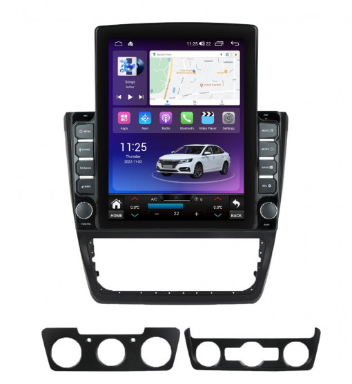 Navigatie dedicata cu Android Skoda Yeti 2009 - 2018, 4GB RAM, Radio GPS Dual Zone, Touchscreen IPS 9.7" HD tip Tesla, Internet Wi-Fi si slot SIM 4G, Bluetooth, MirrorLink, USB, Waze