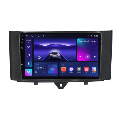 Navigatie dedicata cu Android Smart Fortwo 2011 - 2014, 3GB RAM, Radio GPS Dual Zone, Display HD QLED 9" Touchscreen, Internet Wi-Fi si slot SIM 4G, Bluetooth, MirrorLink, USB