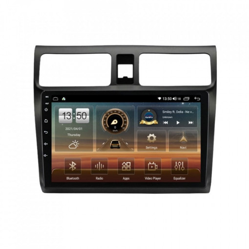 Navigatie dedicata cu Android Suzuki Swift III 2005 - 2010, 8GB RAM, Radio GPS Dual Zone, Display HD IPS 10" Touchscreen, Internet Wi-Fi si slot SIM 4G, Bluetooth, MirrorLink, USB, Waze
