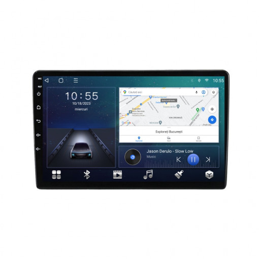 Navigatie dedicata cu Android Toyota Auris 2012 - 2015, 2GB RAM, Radio GPS Dual Zone, Display HD QLED 10" Touchscreen, Internet Wi-Fi si slot SIM 4G, Bluetooth, MirrorLink, USB