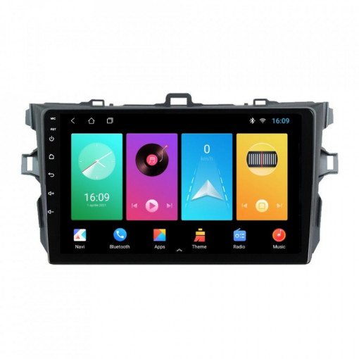 Navigatie dedicata cu Android Toyota Corolla 2007 - 2013, 2GB RAM, Radio GPS Dual Zone, Display HD IPS 9" Touchscreen, Internet Wi-Fi, Bluetooth, MirrorLink, USB, Waze