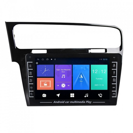 Navigatie dedicata cu Android VW Golf VII 2012 - 2019, negru, 1GB RAM, Radio GPS Dual Zone, Display HD IPS 8" Touchscreen, Internet Wi-Fi, Bluetooth, MirrorLink, USB, Waze
