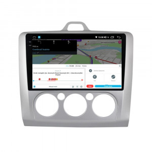 Navigatie dedicata cu Android Ford Focus II 2004 - 2011, clima manuala, 8GB RAM, Radio GPS Dual Zone, Display 2K QLED 9.5" Touchscreen, Internet Wi-Fi si slot SIM 4G, Bluetooth, MirrorLink, USB, Waze 112370
