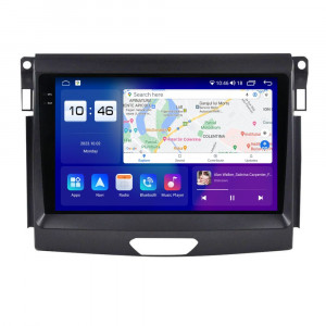 Navigatie dedicata cu Android Ford Ranger dupa 2015 fara navigatie originala, 8GB RAM, Radio GPS Dual Zone, Display 2K QLED 9.5" Touchscreen, Internet Wi-Fi si slot SIM 4G, Bluetooth, MirrorLink, USB, Waze 107910