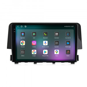 Navigatie dedicata cu Android Honda Civic X 2015 - 2021, 12GB RAM, Radio GPS Dual Zone, Display 2K QLED 9.5" Touchscreen, Internet Wi-Fi si slot SIM 4G, Bluetooth, MirrorLink, USB, Waze 95650