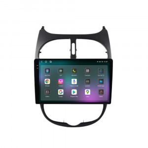 Navigatie dedicata cu Android Peugeot 206 1998 - 2009, 12GB RAM, Radio GPS Dual Zone, Display 2K QLED 9.5" Touchscreen, Internet Wi-Fi si slot SIM 4G, Bluetooth, MirrorLink, USB, Waze 95950