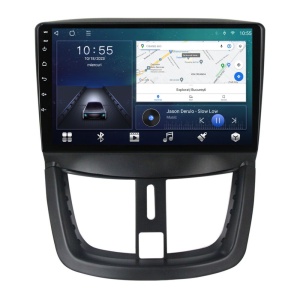 Navigatie dedicata cu Android Peugeot 207 2006 - 2015, 2GB RAM, Radio GPS Dual Zone, Display HD QLED 9" Touchscreen, Internet Wi-Fi si slot SIM 4G, Bluetooth, MirrorLink, USB