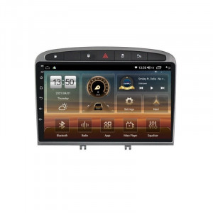 Navigatie dedicata cu Android Peugeot 308 I 2007 - 2013, 6GB RAM, Radio GPS Dual Zone, Display HD QLED 9" Touchscreen, Internet Wi-Fi si slot SIM 4G, Bluetooth, MirrorLink, USB