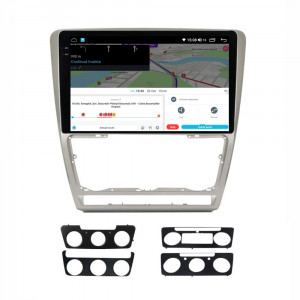Navigatie dedicata cu Android Skoda Octavia II 2009 - 2013, gri, 4GB RAM, Radio GPS Dual Zone, Display 2K QLED 10.36" Touchscreen, Internet Wi-Fi si slot SIM 4G, Bluetooth, MirrorLink, USB, Waze 111890