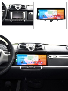 Navigatie dedicata cu Android Smart Fortwo 2011 - 2014, 8GB RAM, Radio GPS Dual Zone, Display QLED 12.3" Touchscreen, Internet Wi-Fi si slot SIM 4G, Bluetooth, MirrorLink, USB 100299840