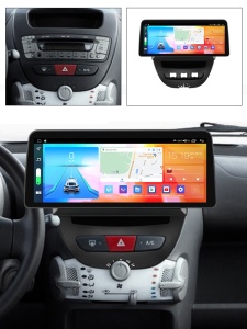Navigatie dedicata cu Android Toyota Aygo 2005 - 2014, 4GB RAM, Radio GPS Dual Zone, Display QLED 12.3" Touchscreen, Internet Wi-Fi si slot SIM 4G, Bluetooth, MirrorLink, USB 100298520