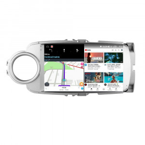 Navigatie dedicata cu Android Toyota Yaris P13 2011 - 2018, 12GB RAM, Radio GPS Dual Zone, Display 2K QLED 9.5" Touchscreen, Internet Wi-Fi si slot SIM 4G, Bluetooth, MirrorLink, USB, Waze 99700