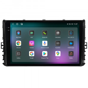 Navigatie dedicata cu Android VW T-Cross dupa 2018, 12GB RAM, Radio GPS Dual Zone, Display 2K QLED 9.5" Touchscreen, Internet Wi-Fi si slot SIM 4G, Bluetooth, MirrorLink, USB, Waze 97480