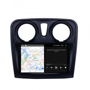 Navigatie dedicata cu Android Dacia Sandero II 2012 - 2020, 8GB RAM, Radio GPS Dual Zone, Display 2K QLED 9.5" Touchscreen, Internet Wi-Fi si slot SIM 4G, Bluetooth, MirrorLink, USB, Waze 106131