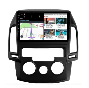 Navigatie dedicata cu Android Hyundai i30 2007 - 2012, clima manuala, 4GB RAM, Radio GPS Dual Zone, Display HD QLED 9" Touchscreen, Internet Wi-Fi si slot SIM 4G, Bluetooth, MirrorLink, USB 100266111