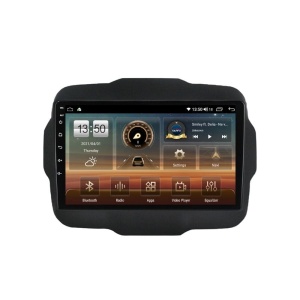Navigatie dedicata cu Android Jeep Renegade dupa 2014, 4GB RAM, Radio GPS Dual Zone, Display HD QLED 9" Touchscreen, Internet Wi-Fi si slot SIM 4G, Bluetooth, MirrorLink, USB