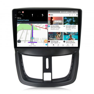 Navigatie dedicata cu Android Peugeot 206+ 2009 - 2014, 12GB RAM, Radio GPS Dual Zone, Display 2K QLED 9.5" Touchscreen, Internet Wi-Fi si slot SIM 4G, Bluetooth, MirrorLink, USB, Waze 99441