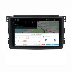 Navigatie dedicata cu Android Smart Fortwo 2007 - 2010, 8GB RAM, Radio GPS Dual Zone, Display 2K QLED 9.5" Touchscreen, Internet Wi-Fi si slot SIM 4G, Bluetooth, MirrorLink, USB, Waze 112581