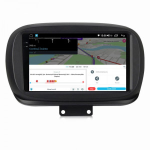 Navigatie dedicata cu Android Fiat 500X dupa 2014, 8GB RAM, Radio GPS Dual Zone, Display 2K QLED 9.5" Touchscreen, Internet Wi-Fi si slot SIM 4G, Bluetooth, MirrorLink, USB, Waze 112522