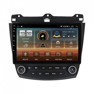 Navigatie dedicata cu Android Honda Accord VII 2003 - 2008 benzina, 6GB RAM, Radio GPS Dual Zone, Display HD QLED 10" Touchscreen, Internet Wi-Fi si slot SIM 4G, Bluetooth, MirrorLink, USB