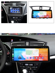 Navigatie dedicata cu Android Honda Civic IX Hatchback 2011 - 2015, 4GB RAM, Radio GPS Dual Zone, Display QLED 12.3" Touchscreen, Internet Wi-Fi si slot SIM 4G, Bluetooth, MirrorLink, USB 100298892
