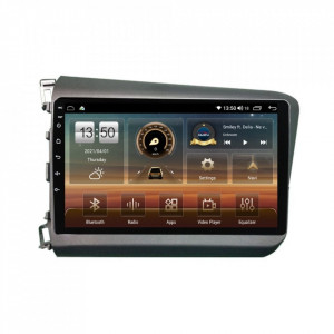 Navigatie dedicata cu Android Honda Civic IX Sedan 2011 - 2015, 8GB RAM, Radio GPS Dual Zone, Display HD QLED 9" Touchscreen, Internet Wi-Fi si slot SIM 4G, Bluetooth, MirrorLink, USB