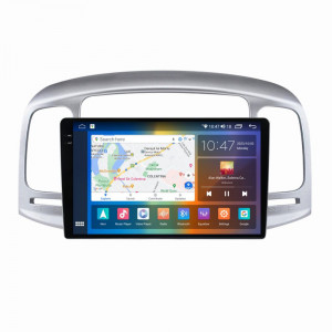 Navigatie dedicata cu Android Hyundai Accent III 2005 - 2010, 4GB RAM, Radio GPS Dual Zone, Display 2K QLED 9.5" Touchscreen, Internet Wi-Fi si slot SIM 4G, Bluetooth, MirrorLink, USB, Waze 103982
