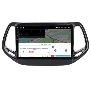 Navigatie dedicata cu Android Jeep Compass II 2016 - 2021, 2GB RAM, Radio GPS Dual Zone, Display HD QLED 10" Touchscreen, Internet Wi-Fi si slot SIM 4G, Bluetooth, MirrorLink, USB 100290342