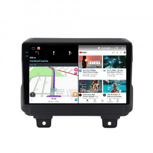 Navigatie dedicata cu Android Jeep Wrangler IV dupa 2018, 4GB RAM, Radio GPS Dual Zone, Display 2K QLED 9.5" Touchscreen, Internet Wi-Fi si slot SIM 4G, Bluetooth, MirrorLink, USB, Waze 109702