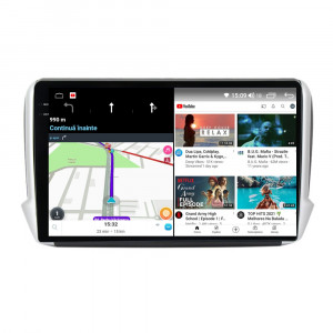 Navigatie dedicata cu Android Peugeot 208 I 2012 - 2019, 4GB RAM, Radio GPS Dual Zone, Display 2K QLED 10.36" Touchscreen, Internet Wi-Fi si slot SIM 4G, Bluetooth, MirrorLink, USB, Waze 108602