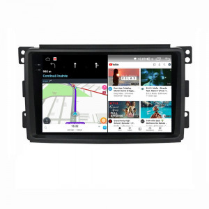 Navigatie dedicata cu Android Smart Fortwo 2007 - 2010, 8GB RAM, Radio GPS Dual Zone, Display 2K QLED 9.5" Touchscreen, Internet Wi-Fi si slot SIM 4G, Bluetooth, MirrorLink, USB, Waze 110742