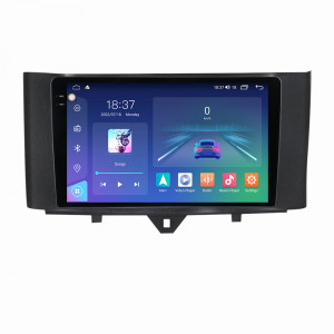 Navigatie dedicata cu Android Smart Fortwo 2011 - 2014, 8GB RAM, Radio GPS Dual Zone, Display 2K QLED 9.5" Touchscreen, Internet Wi-Fi si slot SIM 4G, Bluetooth, MirrorLink, USB