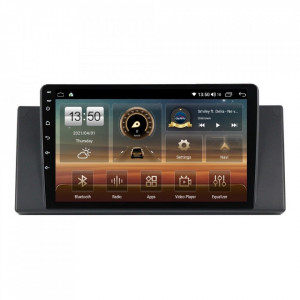 Navigatie dedicata cu Android BMW X5 (E53) 2000 - 2006, 6GB RAM, Radio GPS Dual Zone, Display HD QLED 9" Touchscreen, Internet Wi-Fi si slot SIM 4G, Bluetooth, MirrorLink, USB