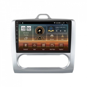 Navigatie dedicata cu Android Ford Focus II 2004 - 2011, clima automata, 6GB RAM, Radio GPS Dual Zone, Display HD QLED 9" Touchscreen, Internet Wi-Fi si slot SIM 4G, Bluetooth, MirrorLink, USB