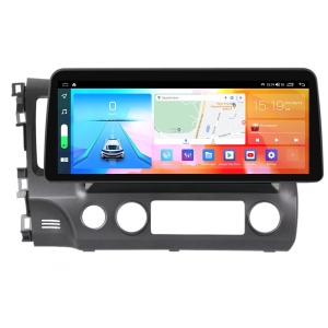 Navigatie dedicata cu Android Honda Civic VIII Sedan 2006 - 2011, 4GB RAM, Radio GPS Dual Zone, Display QLED 12.3" Touchscreen, Internet Wi-Fi si slot SIM 4G, Bluetooth, MirrorLink, USB