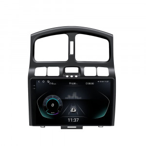 Navigatie dedicata cu Android Hyundai Santa Fe I 2000 - 2006, 12GB RAM, Radio GPS Dual Zone, Display 2K QLED 9.5" Touchscreen, Internet Wi-Fi si slot SIM 4G, Bluetooth, MirrorLink, USB, Waze 97263