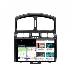 Navigatie dedicata cu Android Hyundai Santa Fe I 2000 - 2006, 12GB RAM, Radio GPS Dual Zone, Display 2K QLED 9.5" Touchscreen, Internet Wi-Fi si slot SIM 4G, Bluetooth, MirrorLink, USB, Waze 99793