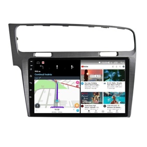 Navigatie dedicata cu Android VW Golf VII 2012 - 2019, argintiu, 2GB RAM, Radio GPS Dual Zone, Display HD QLED 10" Touchscreen, Internet Wi-Fi si slot SIM 4G, Bluetooth, MirrorLink, USB 100271763
