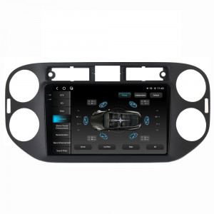 Navigatie dedicata cu Android VW Tiguan I 2012 - 2018, 12GB RAM, Radio GPS Dual Zone, Display 2K QLED 9.5" Touchscreen, Internet Wi-Fi si slot SIM 4G, Bluetooth, MirrorLink, USB, Waze 98393